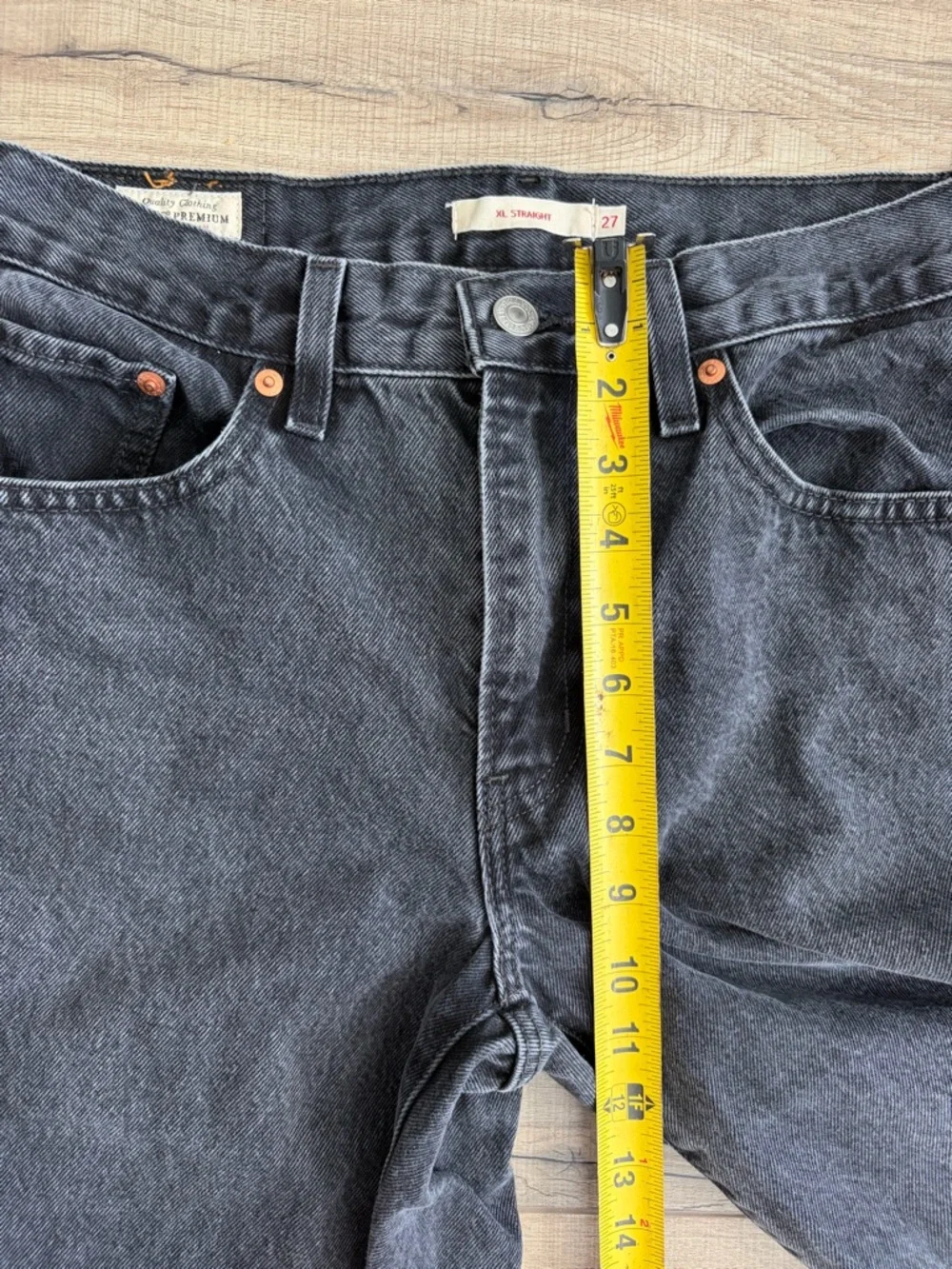 Levi’s Premium Denim XL Straight Jeans Baggy Wide Leg Black Influential Lady 27